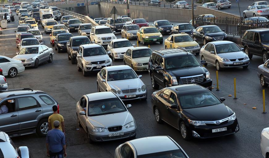 Official figures put the number of cars in Jordan, registered at the Driver and Vehicle License Department, at over 1.3 million (Photo by Osama Aqarbeh)